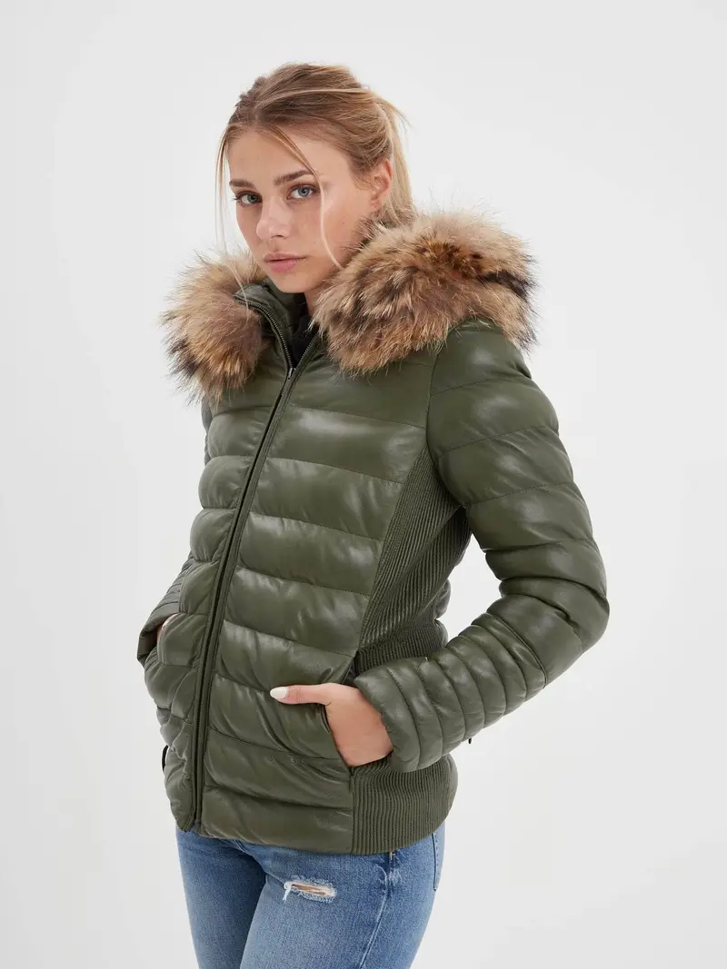 Adela - Doudoune en cuir femme