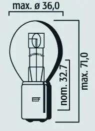 Ampoule 12V 45/40W BA20D