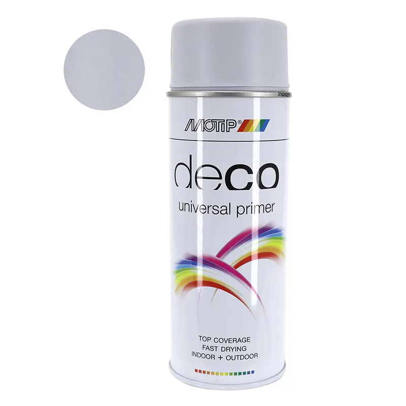 Appret Peinture Motip Primer Deco Universel Glycero Gris (Aerosol-Bombe 400 Ml) (01612)
