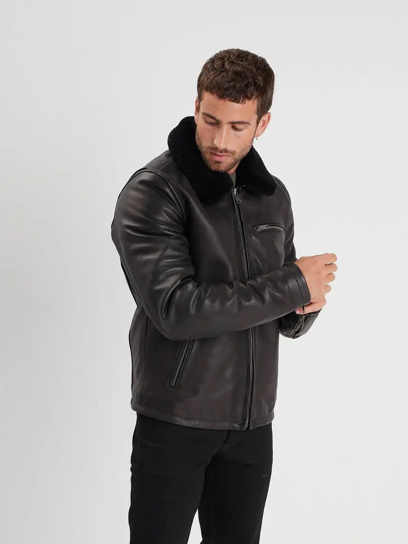 Asphalt - Blouson cuir aviateur homme