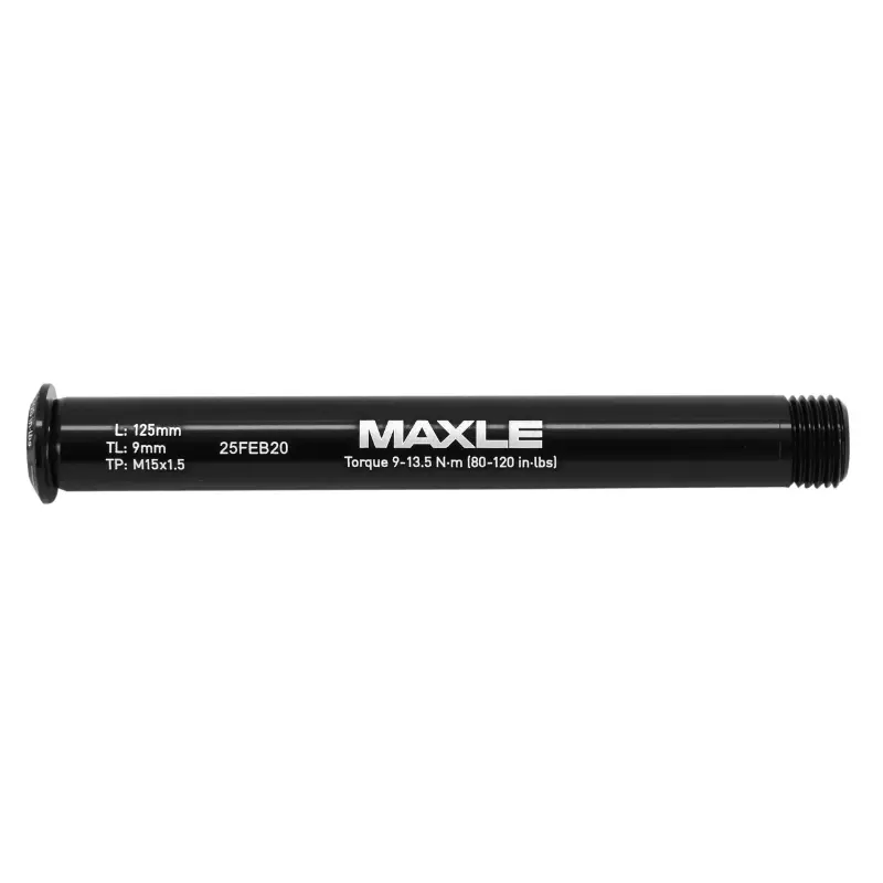 Axe Traversant - Blocage Roue Avant Rockshox Filetage M15 X 1.5 mm Maxle Stealth 15 X 100 Noir (Longueur 125 mm - Longueur Filetage 9 mm)