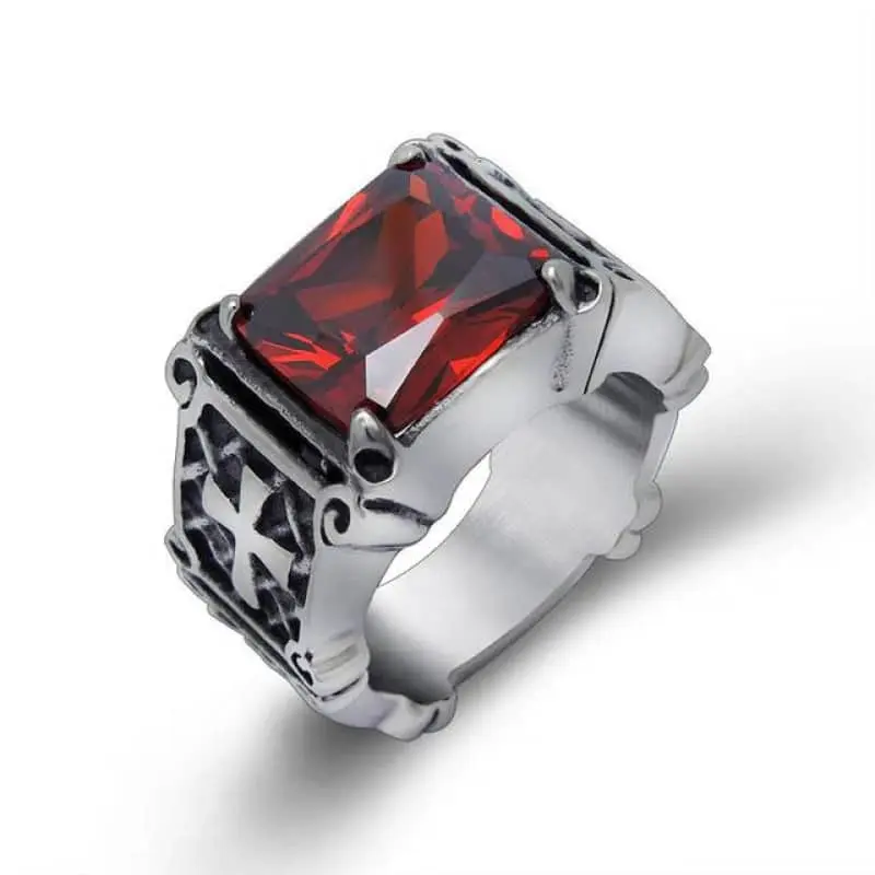 Bague biker - Shadow Ruby