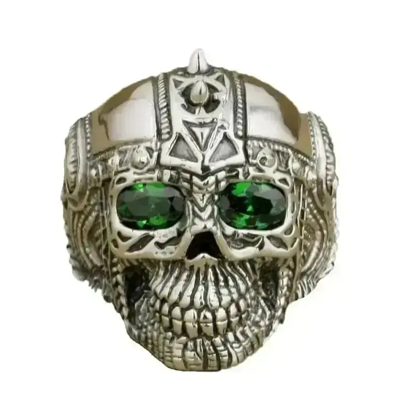 Bague motard - Tête de mort ténébreuse (argent)