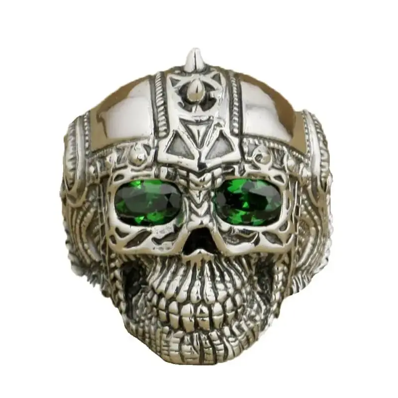 Bague motard - Tête de mort ténébreuse (argent)