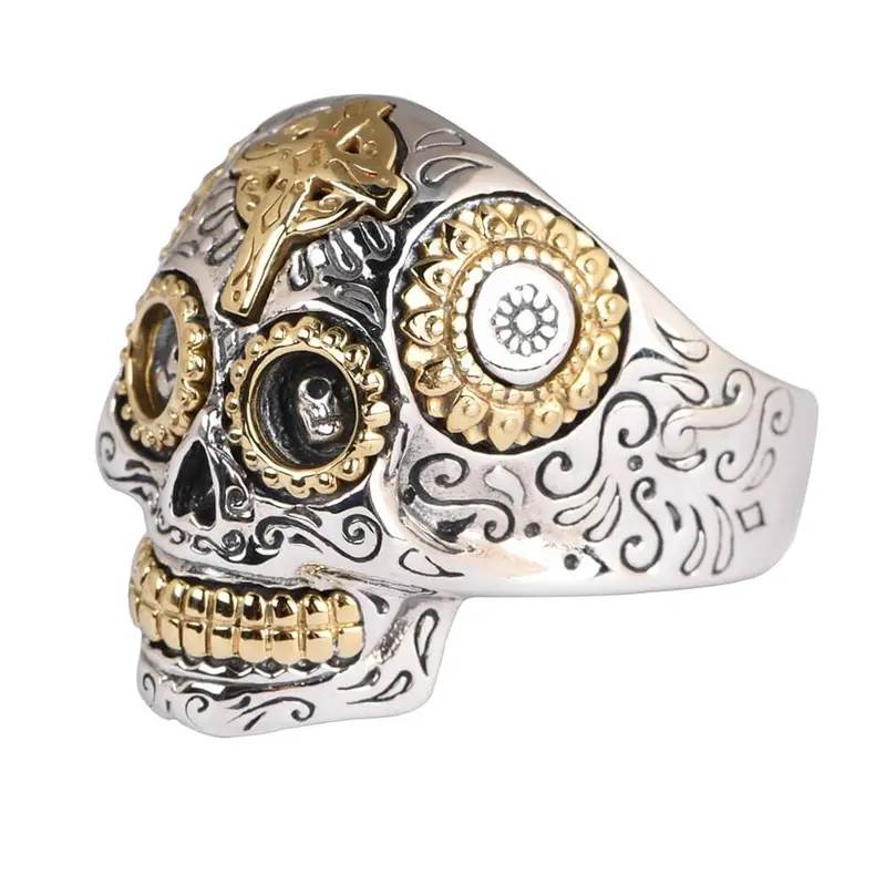 Bague Tête de Mort Argent 925 - Chevalière Motard Biker Homme