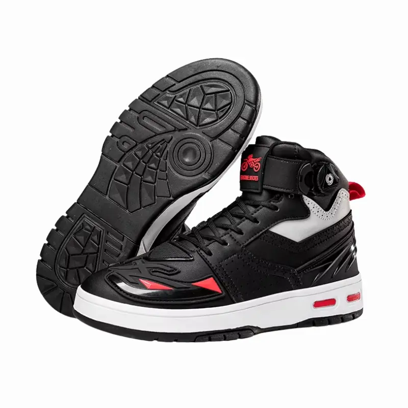 Basket moto - Noir et rouge