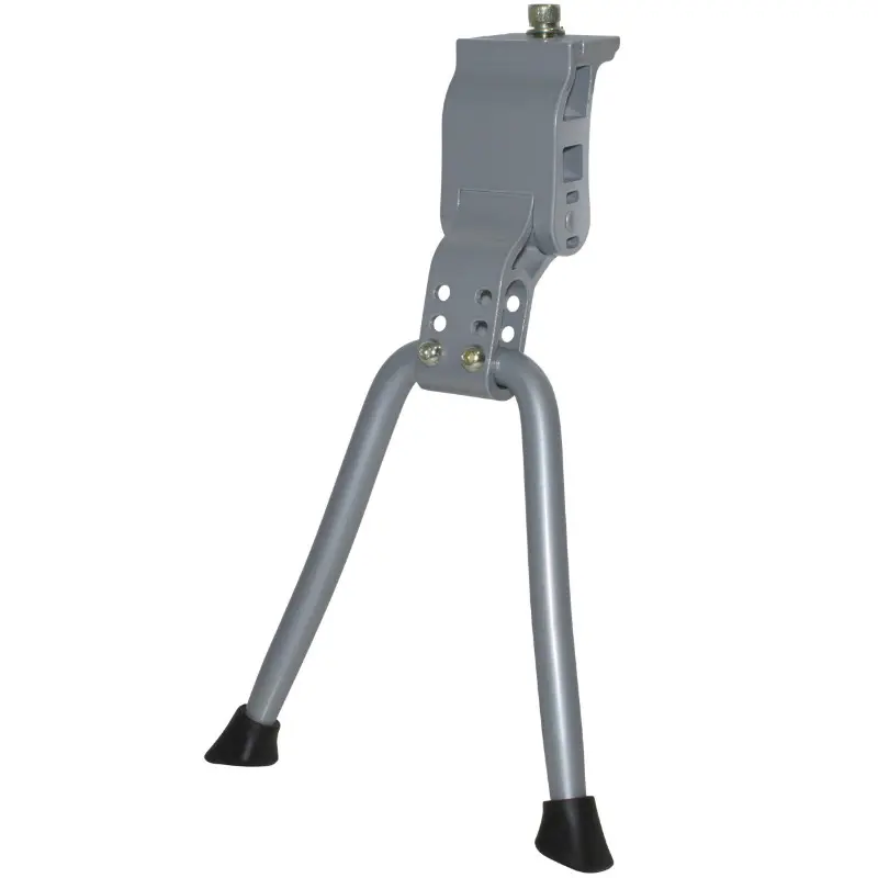 Béquille Vélo Double Centrale P2R 24-28" Renforcé Réglable Alu Argent