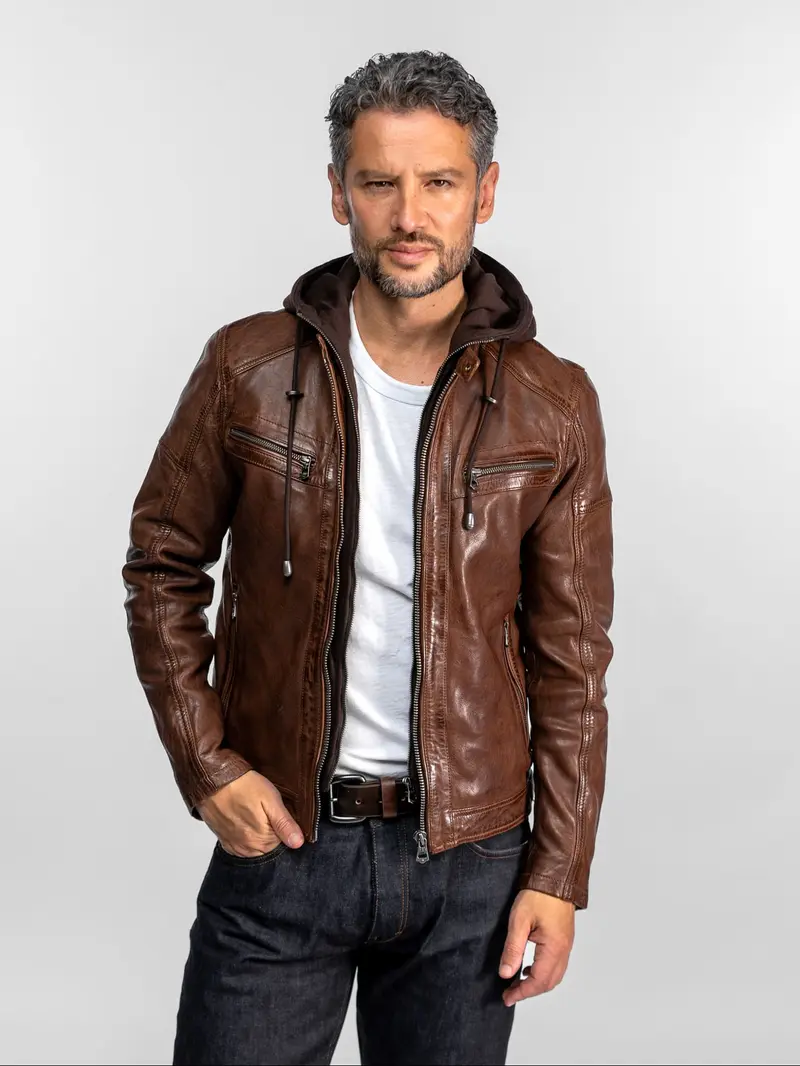Bishop - Blouson vintage cuir homme