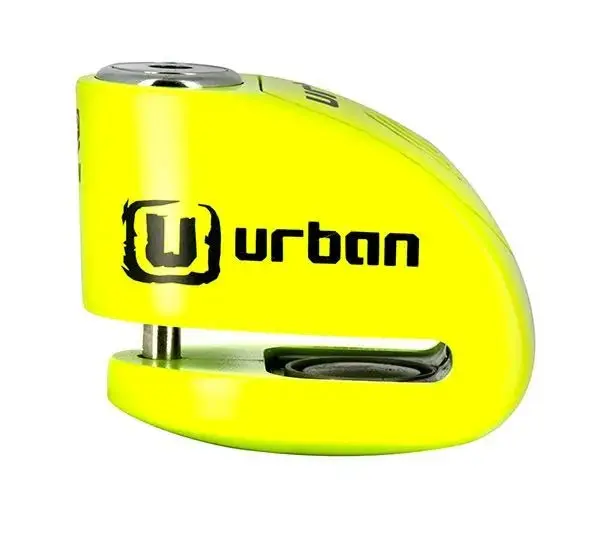 Bloque Disque Moto avec Alarme - Urban 6 mm Jaune Fluo