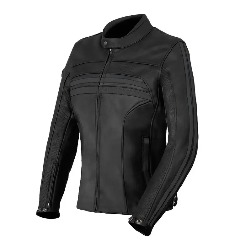 Blouson cuir moto femme Noir - Gasoline Enfield
