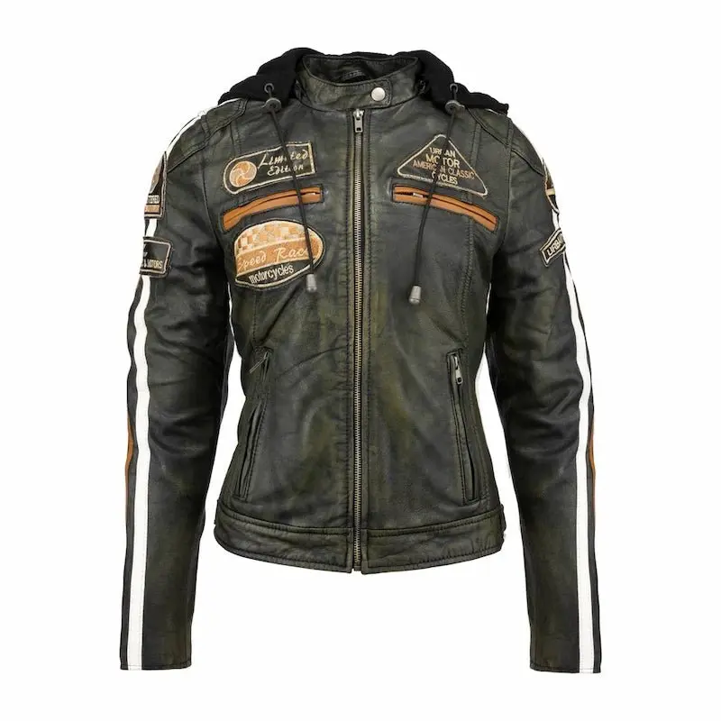 Blouson cuir moto rétro chic pour femme | LEGENDARY 58™