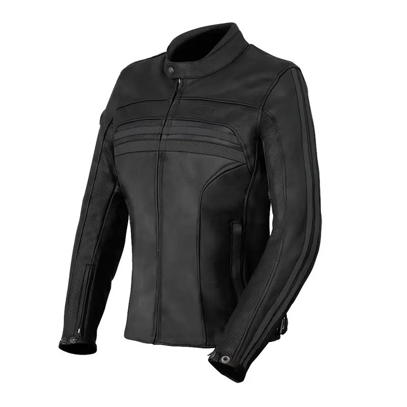 Blouson de moto en cuir femme - Enfield noir