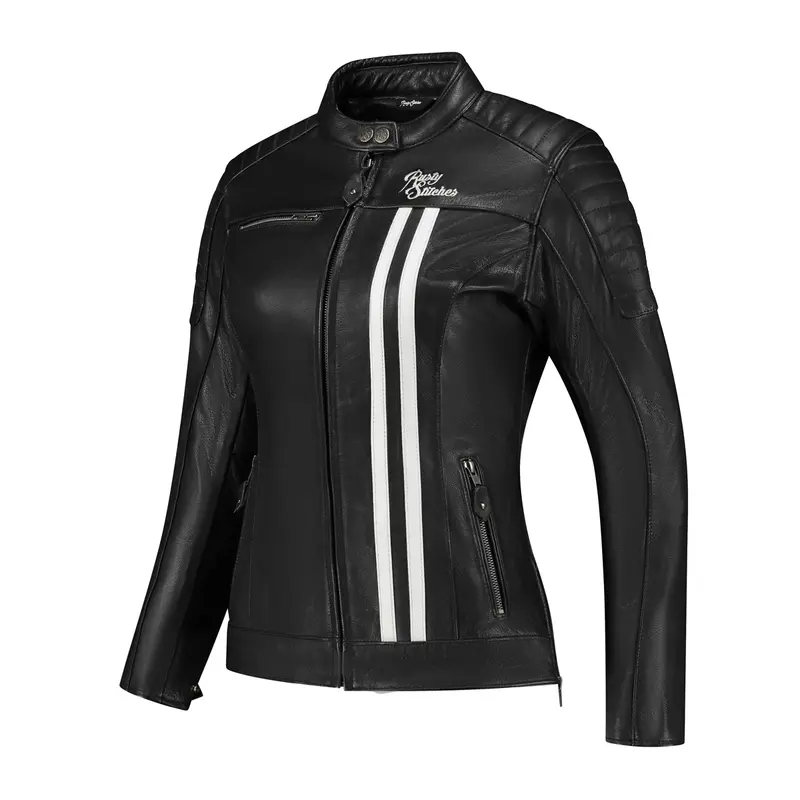 Blouson de moto femme A - Jack Alice noir et blanc