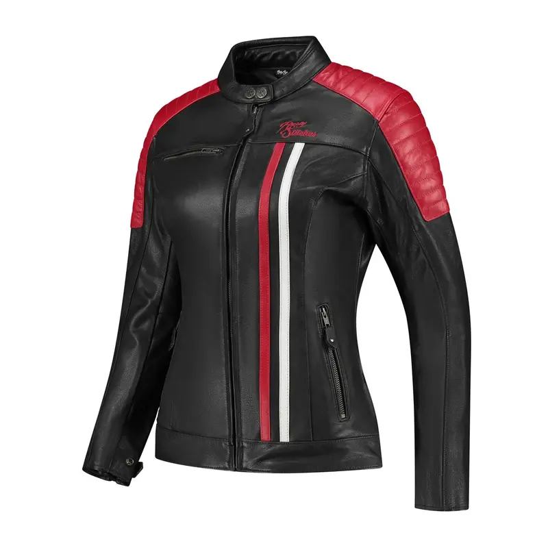 Blouson de moto femme A - Jack Alice noir et rouge