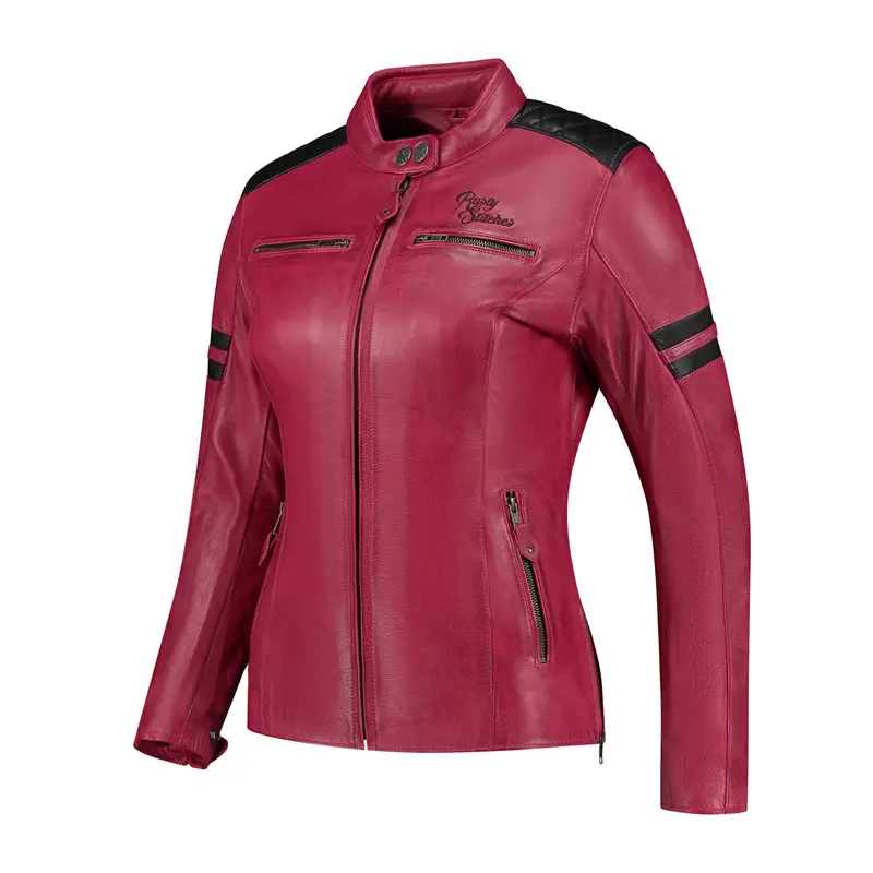 Blouson de moto femme AA - Jack Joyce V2 rouge bordeaux