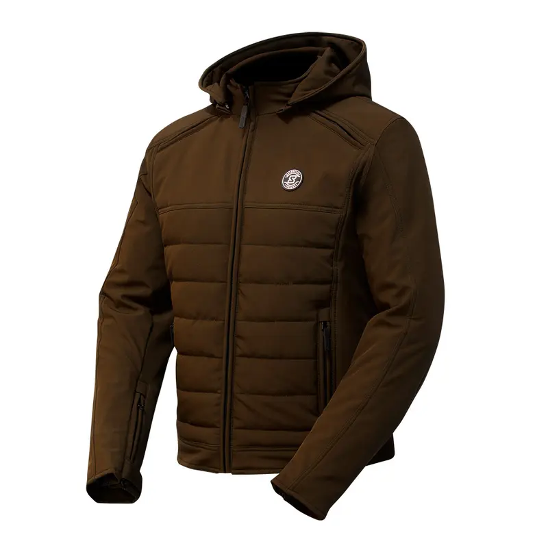 Blouson de moto homme - Softshell marron