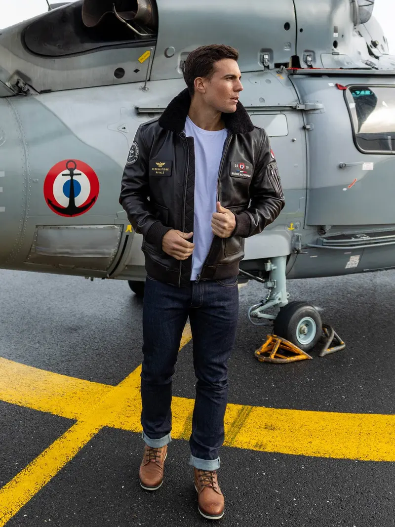 Blouson en cuir - Aéronautique navale