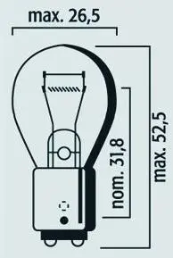 Boîte 10 ampoules 12V 21/5W BAY15D