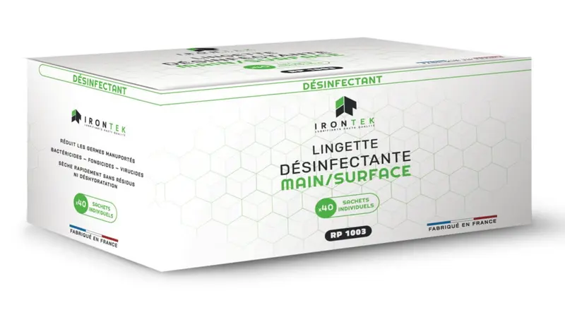 BOITE 40 LINGETTES HYDROALCOOLIQUES (Fabriqué en FRANCE)