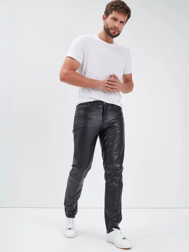 Booling - Pantalon cuir homme