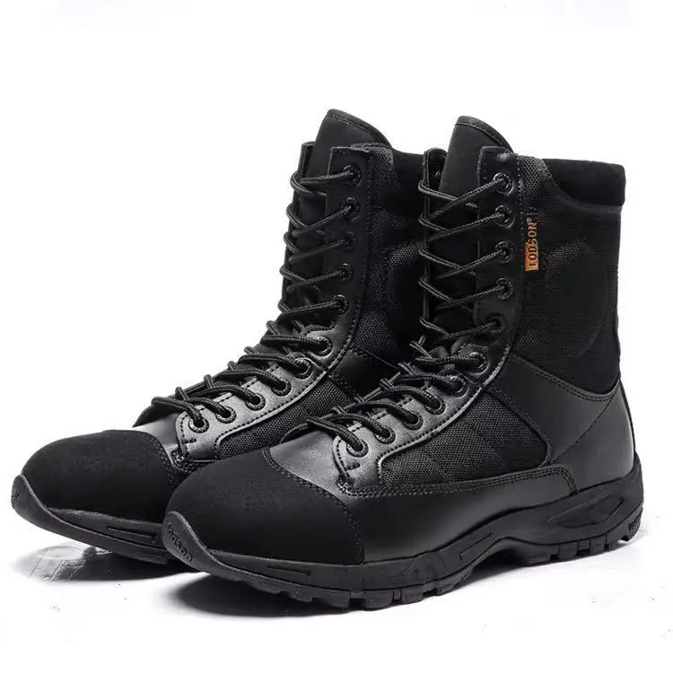 Bottes Motard Style Gendarmerie – Cuir & Tissu Respirant | 38 au 46