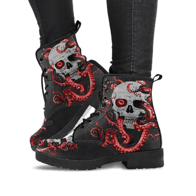 Bottines biker - Tête de mort