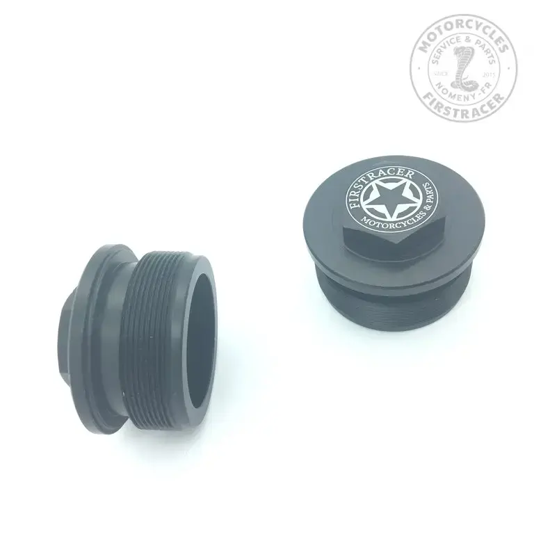 Bouchons de fourche Firstracer Aluminium Anodisé noir x2 41 mm