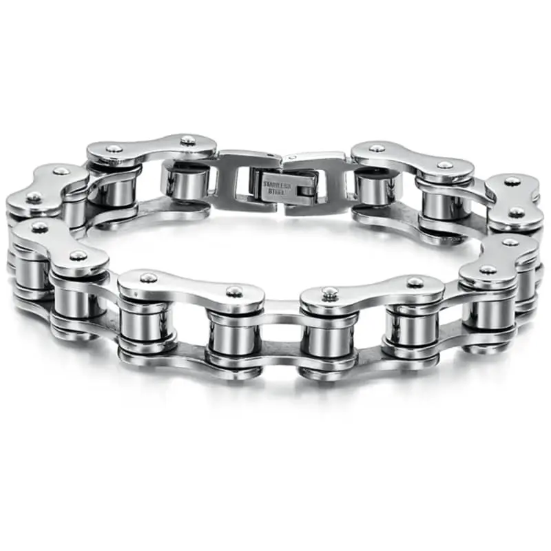 Bracelet biker chaine de moto en acier