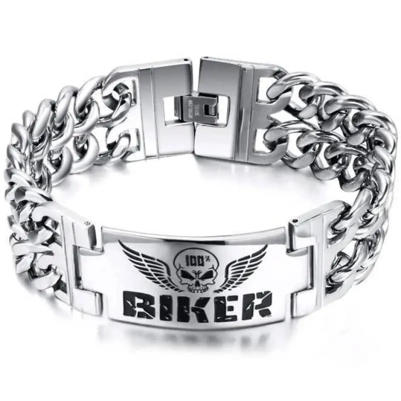 Bracelet biker en acier - 100% biker
