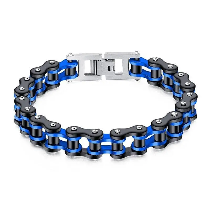 Bracelet biker en acier - Chaine de moto