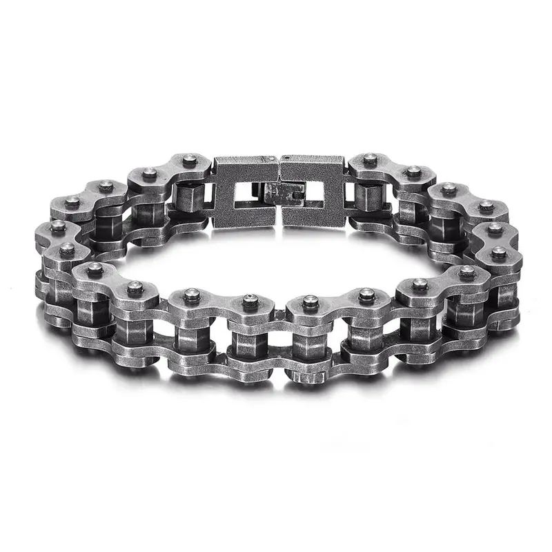Bracelet biker en acier - Cran octogonale