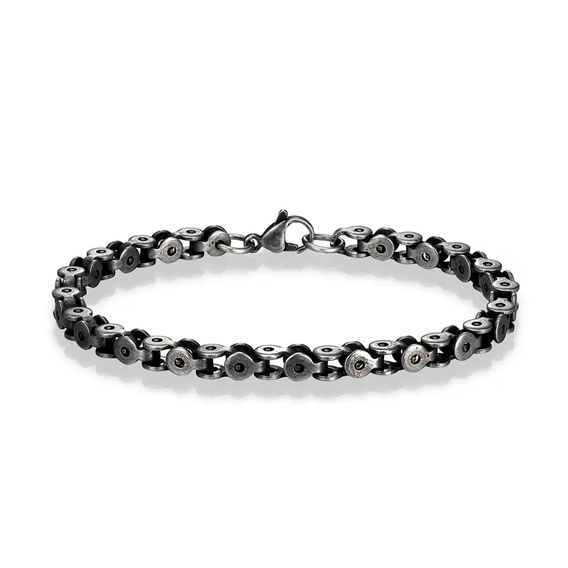 Bracelet biker en acier - Petite maille