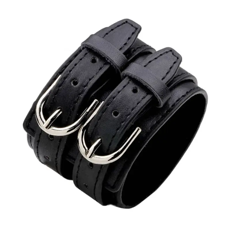 Bracelet biker en cuir Rock'n'roll