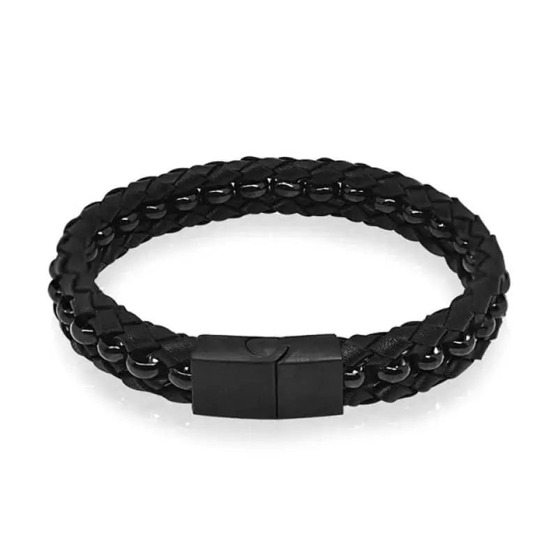 Bracelet biker en cuir