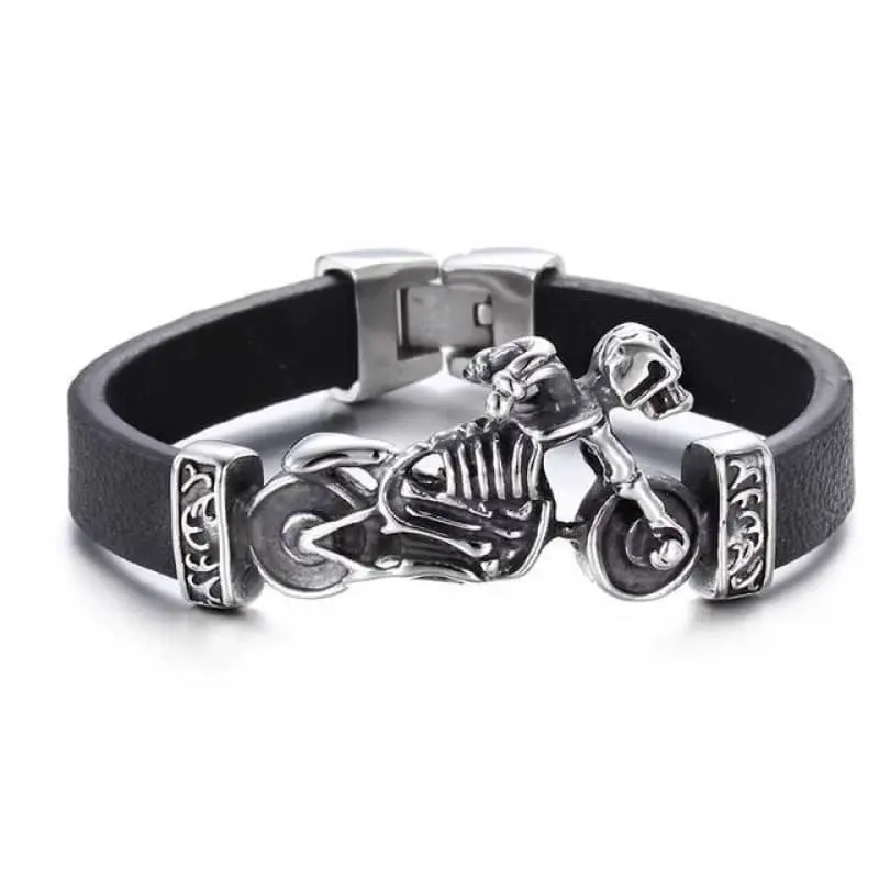 Bracelet biker - Squelette gothique