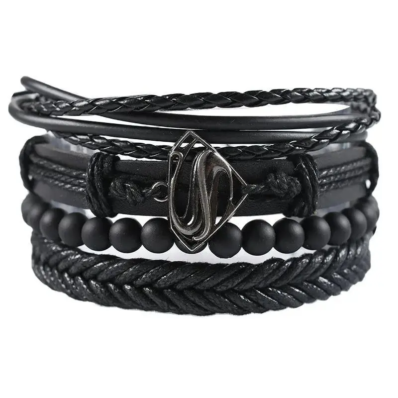 Bracelet en cuir multibrun