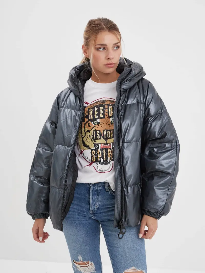 Bulia - Doudoune en cuir femme