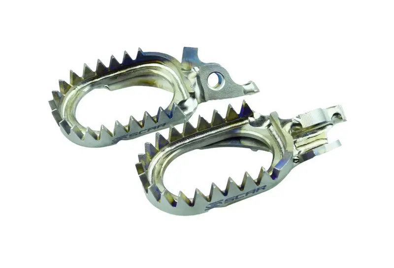 Cale-Pieds Titane Anti-Boue SCAR Honda – Grip Extrême Cross Enduro CR CRF