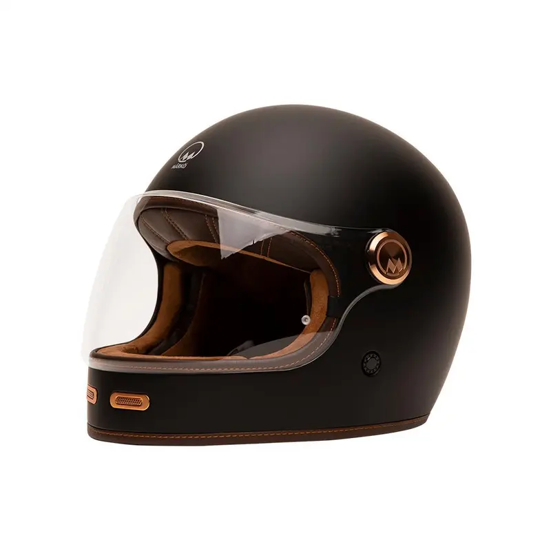 Casque intégral moto - Fullmoon 2 noir mat marron