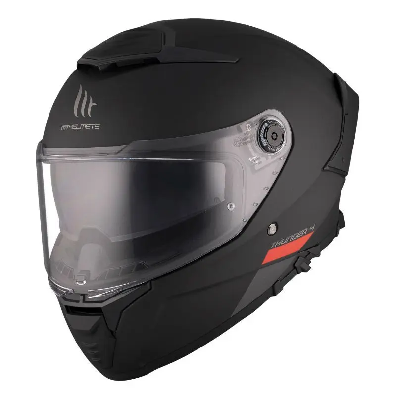 Casque intégral moto - Thunder uni noir mat