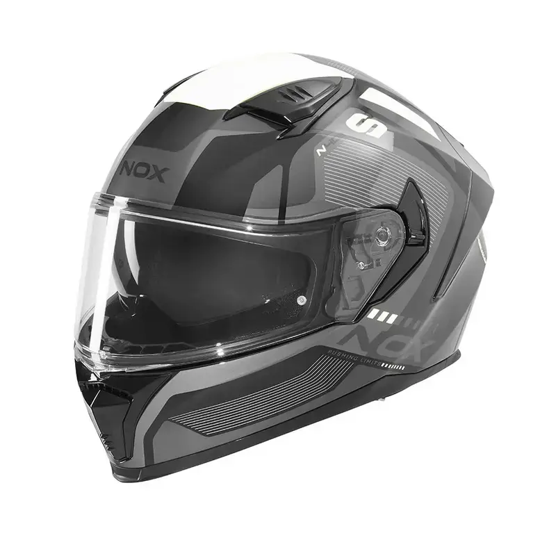 Casque intégral - N402 Mentor noir blanc brillant