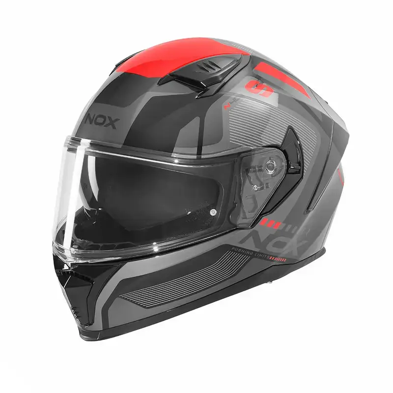 Casque intégral - N402 Mentor noir rouge brillant