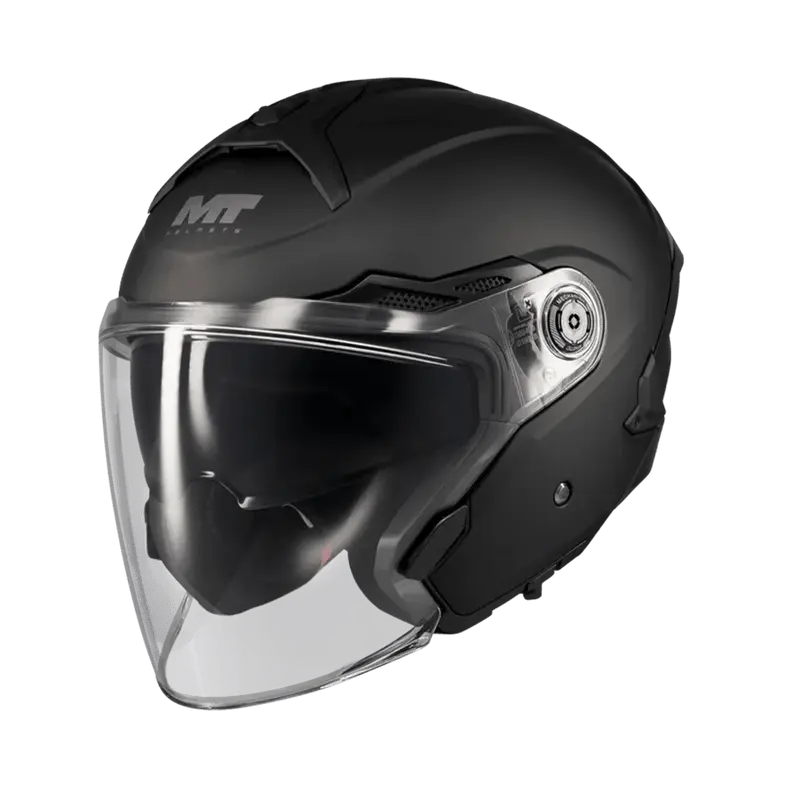 Casque jet avec visière solaire  - COSMO Noir mat