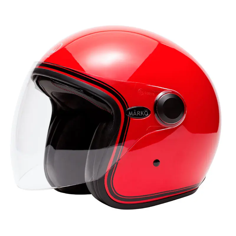 Casque Jet BOREAL Rouge | Mârkö
