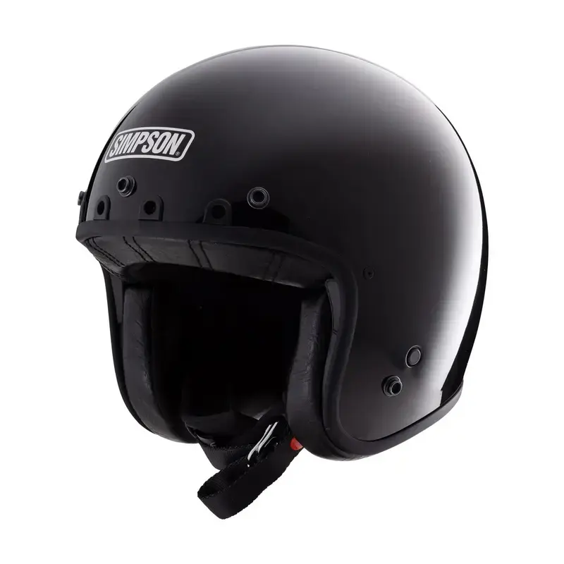 Casque jet moto - Chopper noir brillant