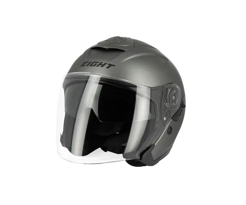 Casque jet moto - E-Tech Gris