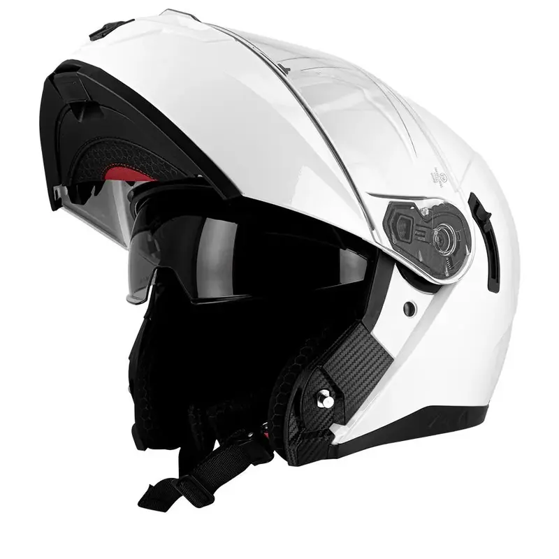 Casque Modulable Blanc avec Écran Solaire | Homologué ECE22.06