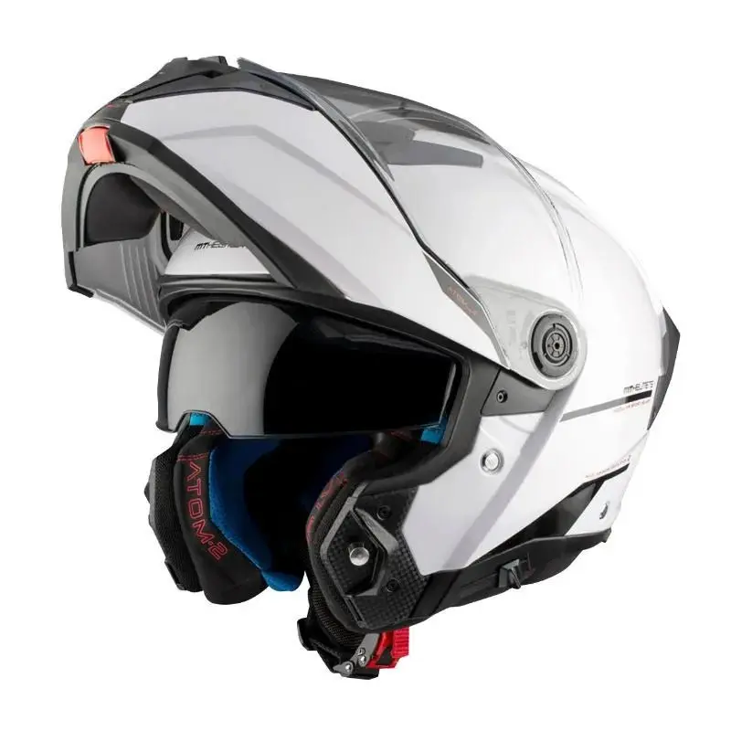 Casque  modulable moto ATOM 2 SV Bast - BLANC BRILLANT