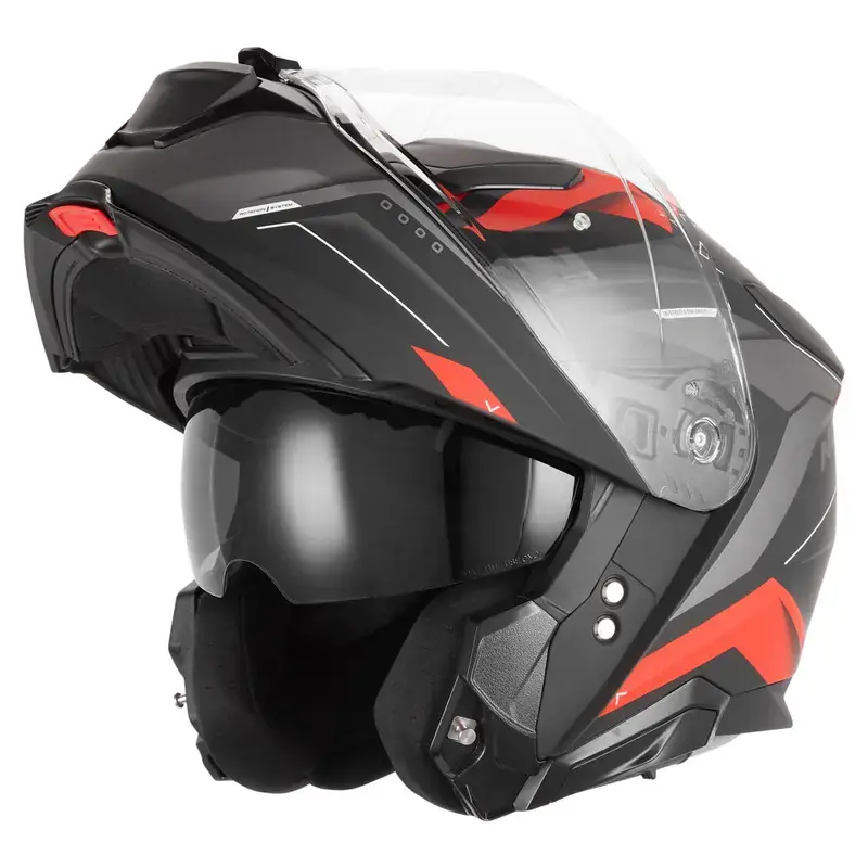 Casque modulable - N967 Conquer noir mat rouge