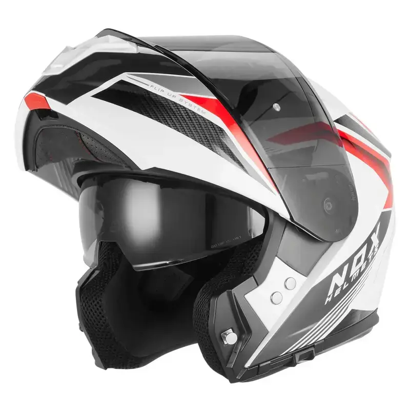 Casque modulable - N968 Shift blanc rouge brillant